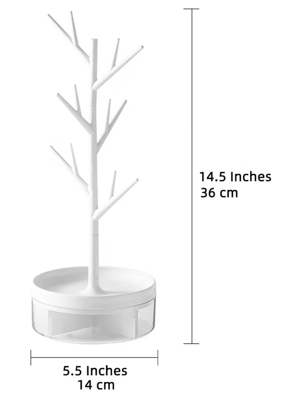 White and Gold Tree Jewelry Stand Organizer